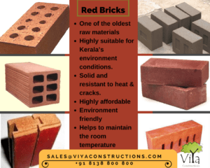 Red Bricks used in building construction in Kerala