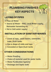 Plumbing Finishing in house construction - Key Aspects