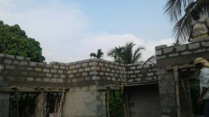 Independent house at Thiruvankulam - Block work above lintel